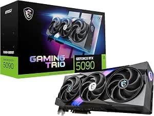 MSI Gaming RTX 5090 32G Gaming Trio OC Graphics Card (32GB GDDR7, 512-bit, Ultimate Performance: 2497 MHz, DisplayPort x3 2.1a, HDMI 2.1b, NVlDlA Blackwell Architecture)