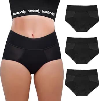 Bambody Absorbent Panties, Period Underwear for Women and Teens - All-Day Long - Overnight Protection- Postpartum, Leakproof