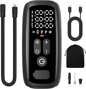 Tire Inflator Portable Air Compressor 150PSI,28 Cylinders 12V Electric Air Compressor,140W Auto Shut-Off with LED Light Air Pump,Portable Tire Pump for Motorcycle Car Tires,Bicycle,Moto,Ball