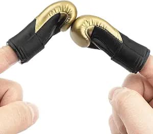 AQKILO Boxing Gloves Mini Finger Puppets, Knock Out Your Stress! Weird Stuff Random White Elephant Gifts, Gold - 2Pcs