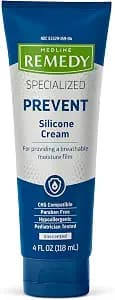 Medline Remedy Specialized Silicone Cream, Unscented (4 fl oz), Gentle Breathable Film for All Ages, Paraben-free and Hypoallergenic Skin Care, Barrier for Dry Cracked Skin