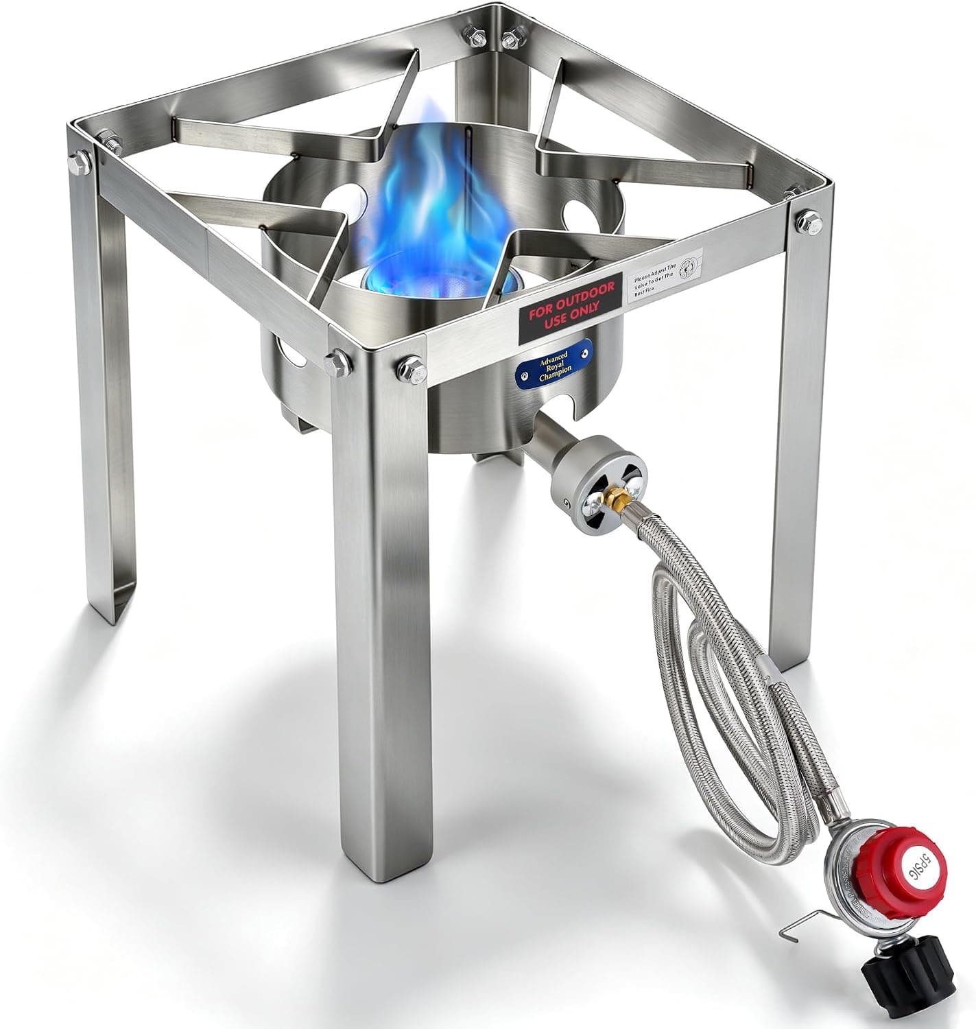 ARC Propane Burner 55,000BTU Stainless Steel Gas Camping Stove for Outdoor Cooking Camping, Turkey Fry, Crawfish Boil, Homebrewing
