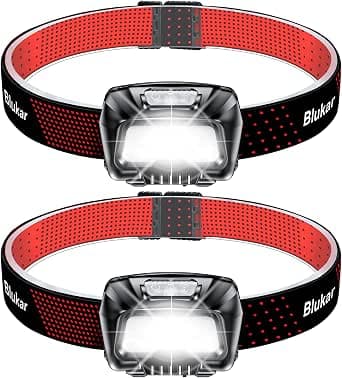 Blukar Head Torch Rechargeable, [2 Pack] 2000L Super Bright LED Headlamp | Sensor Control, 6 Light Modes, IPX5 Waterproof, 30 Hrs Runtime, Lightweight for Power Cuts,Emergency,Running,Dog walking