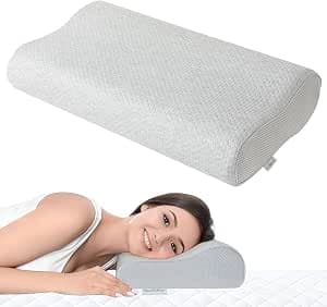 Orthopaedic Pillow Premium Neck Support Pillow - Certified - Side Sleeper Pillow Neck Pillow Made of Soft Memory Foam - Ergonomic Pillow Neck Pain (Grey)