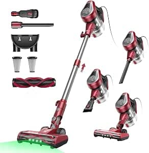 Vexilar C8 Vacuum Cleaner with Cable, 60 KPa & 600 W Strong Constant Suction Power, Bagless, 7 m Cable, Self-Standing, Anti-Tangle Brush, Handheld Vacuum Cleaner for Pet Hair, Grouts & Hard Floors