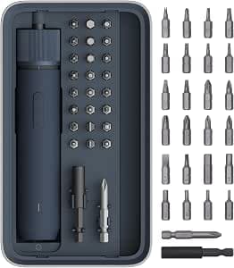HOTO Electric Screwdriver Kit, Upgraded 25-Piece Bits, Magnetic Lid, Rechargeable Cordless Screwdriver with 3 Torque Settings, 1500mAh Battery, LED Light, Ideal for Assembling Furniture, Home Repair