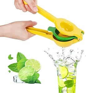 Lemon Squeezer Hand Press 2-in-1 Aluminium Alloy Manual Juicer Universal Size Dishwasher Safe Citrus Juicer Manual Lemon Squeezer Hand Press