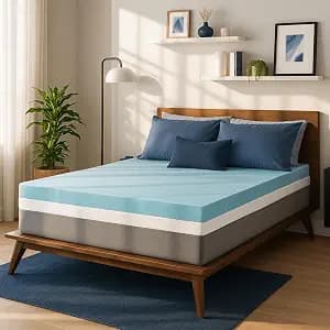 Sure2Sleep Gel Swirl Memory Foam Mattress Topper - 3 Inch, Pressure Relieving, Cooling Comfort - Made in The USA & CertiPUR-US Certified - Softens Firm Beds and Extends Mattress Life - Twin XL Size