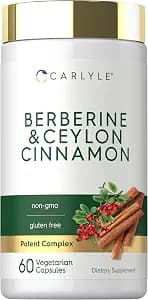 Carlyle Berberine with Ceylon Cinnamon | 60 Capsules | Vegetarian, Non-GMO, Gluten Free