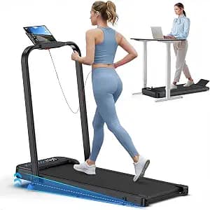 Cardirun Walking Pad with Incline and Handle Bar, Foldable Treadmills for Home Small Spaces, 3.0HP Quiet Compact Treadmill, Portable Under Desk Treadmill with LED Display, App & Remote Control