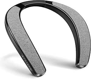 KozyOne Neckband Bluetooth Speaker, Neck Wireless Wearable Speaker with Built-in Mic and TF Card Slot, 12H Playtime, 3D Stereo Surround Sound, Type-C Quick Charging, For Home, Office and Outdoor