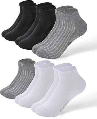 BAMBOO COOL Womens Ankle Socks, Odor-Resistant Bamboo Low Cut Socks, Moisture-Wicking Cushioned Anti-Blister Athletic Socks