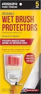 Allway Paint Poncho pon-br Paint Poncho, Clear, 5 Pack | Prevents Brushes from Drying Out Between Coats