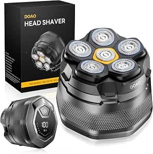 Bald Razor Men, DOAO 2025 Improved Waterproof 6D Flexible Bald Razor, Magnetic Floating Head, Wet and Dry, Travel Essentials, USB-C Port