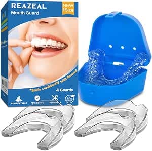 Mouth Guard for Grinding Teeth at Night: Moldable Dental Guard for Sleeping - Nighttime Protection for Teeth (4 Pack)