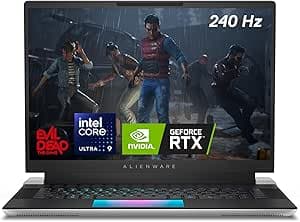 Alienware X16 R2 Gaming Laptop - 16-inch QHD+ 240Hz 3ms Display, Intel Core Ultra 9-185H, 32GB LPDDR5X RAM, 1TB SSD, NVIDIA GeForce RTX 4090 16GB GDDR6, Windows 11 Home, Onsite Service - Lunar Silver