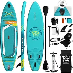 TIGERXBANG 11'6"/11'/10' Inflatable Paddle Board with Complete Accessories, Versatile Premium Paddle Boards for Adults/Youth, Stand Up Paddle Board Polar/Wave/Sunny Wave Collection