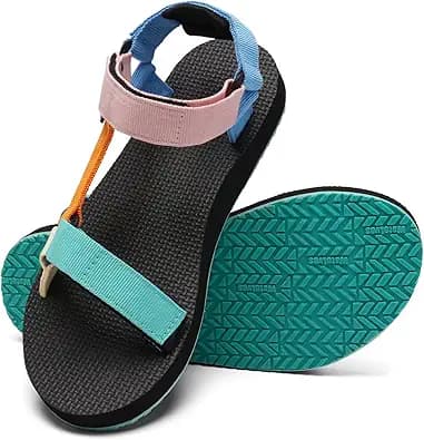 WateLves Womens-Sport-Sandals Hiking Sandals with-Arch-Support Webbing-Outdoor-Beach-Water-Sandals for Travel-Walking-Trekking-Camping