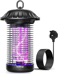 Buzbug LED Bug Zapper Indoor Outdoor, Up to 50000 Hrs Lifespan Lamps, Energy Saving & Dual Band Attraction, 1.7 m Power Cord, High Voltage Mosquito Fly Zapper Trap Killer -MO008C