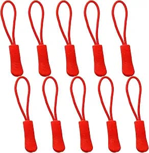 Luggage Zipper Pull Replacement for Backpack: YZSFIRM 10 Pcs Red Zipper Tab