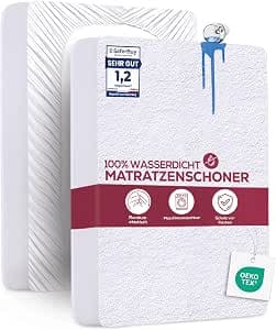 Utopia Bedding Mattress Protector 60 x 120 x 15 cm Waterproof, Oeko-Tex Certified Mattress Topper, Breathable, Mattress Protector, All-Round Elastic
