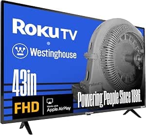 Westinghouse Roku TV - 43 Inch Smart TV, 1080P FHD Television with Wi-Fi Connectivity and Mobile App, Flat Screen, Bluetooth, Compatible with Apple AirPlay, Alexa and Google Assistant