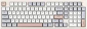 EPOMAKER Galaxy100 QMK/VIA Wireless Gaming Keyboard, Aluminum Shell, BT/2.4Ghz/USB-C, Pre-Lubed Hot-Swappable Linear Switches, NKRO, RGB Backlit (Creamy White, Wisteria Linear Switch)