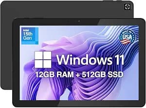 Fusion5 2026 New Version 10.1" Windows 11 Tablet PC - Built in USA - 15th Gen CPU, 12GB DDR5 RAM, 512GB SSD, 10 inch FHD+, Metallic, 158% Faster Than the Old Version of Our Windows Tablet Computer
