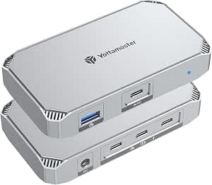 Yottamaster 5 in 1 USB4 HUB, Single Display 8K@30Hz or Dual 4K@60Hz, PD 85W, USB 3.2 Gen2, Compatible with Mac, Windows, Thunderbolt 4/3 and Type-C Devices