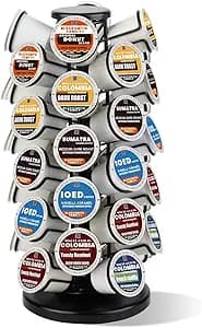 40pods K Cup Holders, K Cup Carousel, Coffee Pods Holder Storage Organizer Stand,Comes All in One Piece,No Assembly Required,1 Count,Black (Holds 40 Pods/Heavy Duty Base, Matte Black)