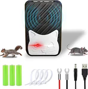 Mouse Blocker for Cars,Rodent Repellent for car Engines,1 Pack Dual use for Plug in and Battery Automatic Frequency Conversion Mouse Traps，for Car Engines House Garage Barn Kitchen Attic