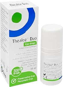 Thealoz Duo Eye Drops - Clinically Proven Formula for Dry Eyes, Hydration with Hyaluronic Acid & Trehalose, Soothes & Lubricates, Tear Film Stabilization, Contact Lens Compatible - 10 ml (300 Drops)
