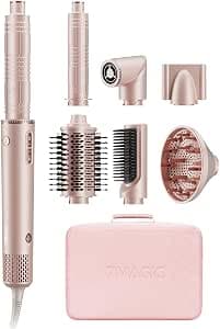 7MAGIC 7-in-1 Airstyler, Professional Hairstyler Set, 110,000 rpm, 1400 W, Round Brush Hairdryer, Curling Iron, Car Wrap, Straightener, Ion Hair Dryer, for Styling, Volumising, Curling and