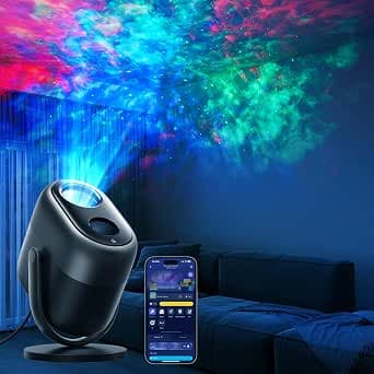 Govee Star Projector Lights, 7-Zone Colorful Nebula Effect, Compatible with Matter, 540ft² Coverage, LED Ceiling Lights for Bedroom, 50+ Scenes, 18 White Noise, Room Decor, Gifts for Kids, Sleep Lamp