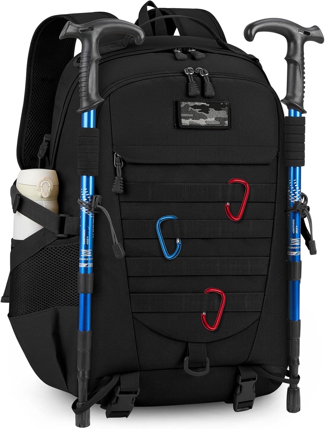 RAINSMORE Military Tactical Backpack Large Hiking Camping Rucksack 40L Water Resistant Molle Hunting Trekking Rucksack Black