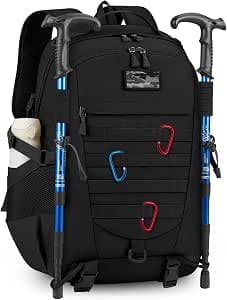 RAINSMORE Military Tactical Backpack Large Hiking Camping Rucksack 40L Water Resistant Molle Hunting Trekking Rucksack Black