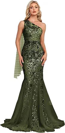 One Shoulder Glitter Mermaid Dress for Mother of The Bride Women's Sexy Sequin Formal Gown