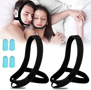 Snoring Chin Strap for Users, 2 Pack Adjustable Jaw Support Chin Strap to Keep Mouth Closed, Soft Snoring for Men Women, Lightweight Reusable, Snoring Dry Mouth, Easy Using