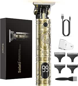 Men's Hair Clipper, Men's Beard Clipper T Zero Gap with LED Screen Finish Barber Professional Razor Men Electric Hair Gift