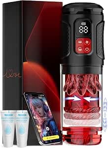 BIRDSTYLER AI Sync Male Masturbator, Sex Toys for Men with 9 Modes (Thrust, Rotation, Suction, Vibration), 12s Penis Pump, Realistic Tongue Licking Pocket Pussy, Waterproof for Aquatic Massage