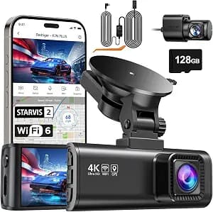 REDTIGER F7NP Dash Cam & OBD Hardwire Kit, 4K Starvis 2 Dash Camera for Cars with Built-in GPS WiFi and Included Memory Card