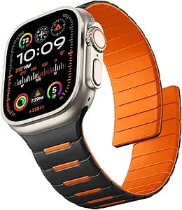 Easuny Sport Magnetic Band Compatible with Apple Watch Ultra 3/2/Ultra Band for Men 49mm 46mm 45mm 44mm 42mm 41m 40mm 38mm, Silicone Waterproof Loop Strap for iWatch Series 11 10 SE 9 8 7 6 5 4 3 2 1