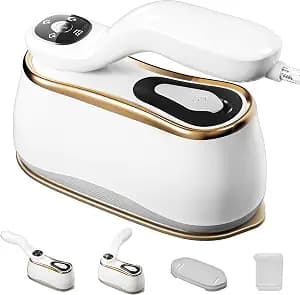 Portable Clothes Steamer 175x80mm Ceramic Glaze Panel Iron LCD 220ml Water Tank 1200W&15s Fast Heat Up 4-speed Steamer for Clothes of all Fabrics Dry&Wet Iron for Home Travel Business Trip