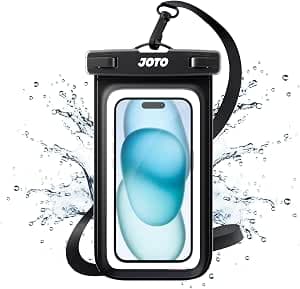 JOTO Waterproof Phone Pouch Cellphone Dry Bag Case for iPhone 17 Air 16 15 14 13 12 Pro Plus Max XR X 8 7 6S SE, Galaxy S23 S22 S22+ S21 up to 7" -Black