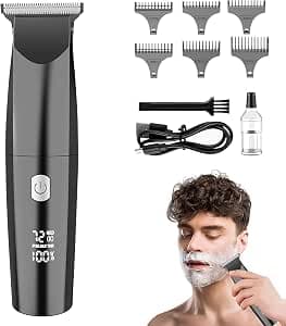 Professional Hair Trimmer, Beard Trimmer, Men's Electric Beard Trimmer, Long Hair Trimmer, Razor, Beard Trimmer, Hair Trimmer Battery Wireless with LED Display, Hair Trimmer for Hair Beard (B)