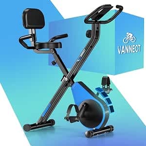Upgraded Folding Exercise Bike with 16-Level Adjustable Magnetic Resistance, 350LBS Quiet Foldable Indoor Cycling Bike, Fitness Stationary Bike with LCD Display & Large Comfortable Seat Cushion