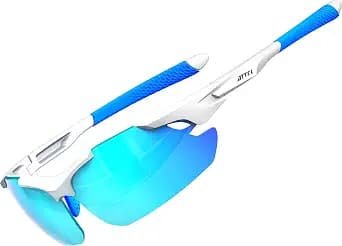 ATTCL 22g Polarized Sunglasses Men Sports: Secure Fit Wrap Around TR90 Frame Ultra-Light UV Protection for Running Fishing