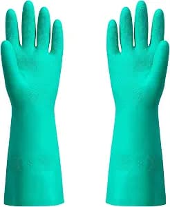 ThxToms Chemical Resistant Nitrile Gloves, Resist Household Acid, Alkali, Solvent and Oil, Latex Rubber Free, 1 Pair Medium