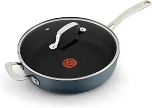 T-Fal Platinum Nonstick Jumbo Cooker 5 Quart Induction Oven Broiler Safe 500F Cookware, Pots and Pans, Dishwasher Safe Slate