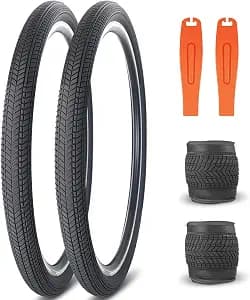 14/16/20/24/26 x 2.125 Bike tire 2 Pack 14/16/20/24/26 Bike tire Kids Bike Tires Folding Replacement Tires Fits Most Kids Bikes,Multiple Colors